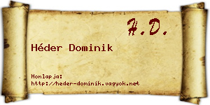 Héder Dominik névjegykártya
